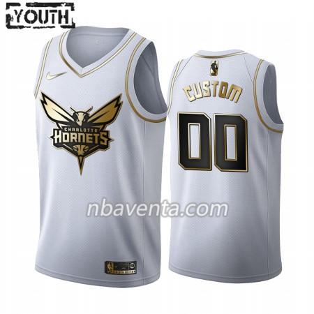 Camiseta Niños Charlotte Hornets Personalizadas 2019-20 Nike Blanco Golden Edition Swingman